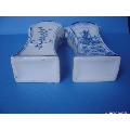 a set of small Dutch Delft style vases