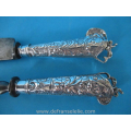 een antiek Hollands bewerkt zilveren mes en vork