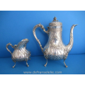 vierdelig Frans Louis Quinze stijl zilveren thee- koffieservies 