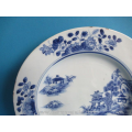 a blue and white Chinese porcelain flower dish