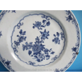 a Chinese export blue and white porcelain plate