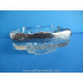 een antiek kristallen bonbonschaal met zilveren hengsel