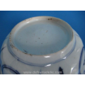 a Chinese blue and white silver handled klapmuts bowl