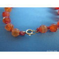 an antique faceted carnelian necklace