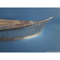 Dutch silver boat-shaped serving tray