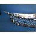 Dutch silver boat-shaped serving tray