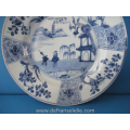 an antique Chinese blue and white porcelain plate