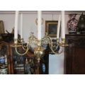 n antique Dutch brass chandelier 