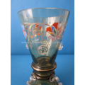 three antique enamelled German glass rummers
