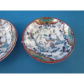three antique Petrus Regout Timor earthenware cups