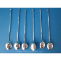a set of six Dutch silver ice spoons