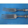 een stel antiek Oostenrijks zilveren vorken handled forks