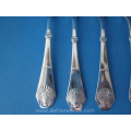 a set of six Danish silver cake forks  