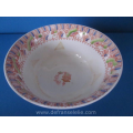 a set of three antique polychrome earthenware bowls