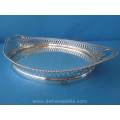 an antique small boat shaped Dutch silver serving tray