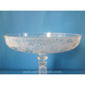 an antique engraved German glass tazza
