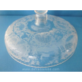 an antique engraved German glass tazza