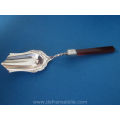 an antique Dutch silver sugar spoon with agate handle