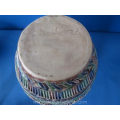a handmade Frisian earthenware kerfsnede jar with cover
