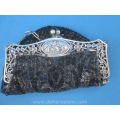 an antique Dutch silver purse with silver chain