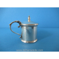 a vintage sterling silver hammered mustard pot