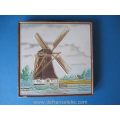 a Dutch polychrome Westraven cloisonné tile of a windmill
