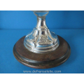  an antique silver mounted crystal cigar beaker
