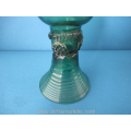 two antique green German glass rummers