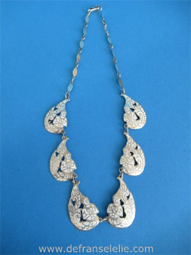 vintage Siam sterling zilveren emaille collier