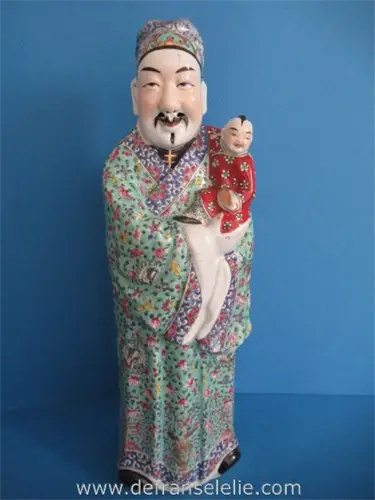 a Chinese famille rose porcelain Star God figure