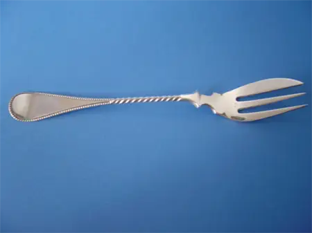 an antique Dutch silver meat fork 