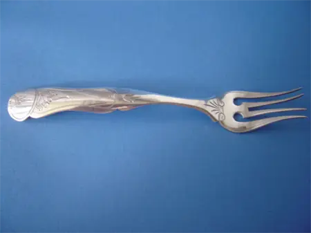 an antique Dutch silver meat fork 