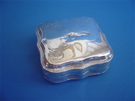 an antique Dutch silver peppermint box