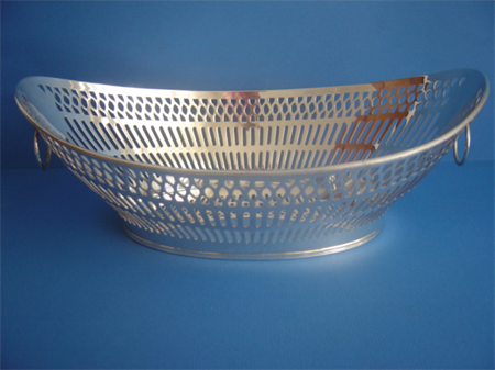 a Dutch silver boat shaped bread basket