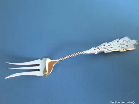 a 20th century Dutch silver meat fork