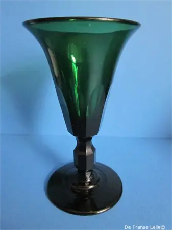 an 19th century German green crystal wine glass