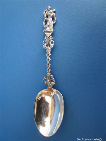a 19th century Dutch silver birth spoon
