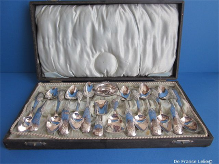 a set of twelve Dutch silver tea spoons