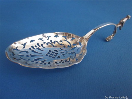 an 18th century Dutch silver sugar sifter spoon