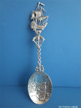 an antique Dutch silver commemorative spoon