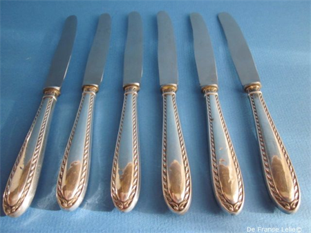 a set six German silver handled fruit knives