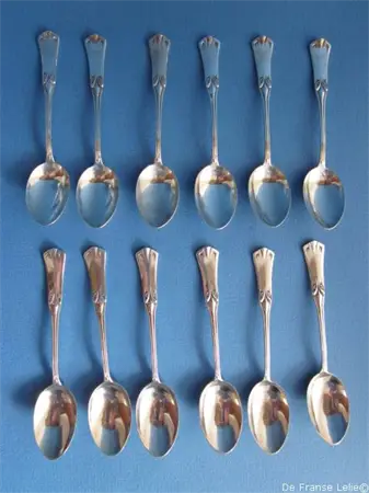a set of twelve German silver Jugendstil teaspoons
