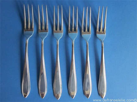 a set of six Dutch silver dessert forks