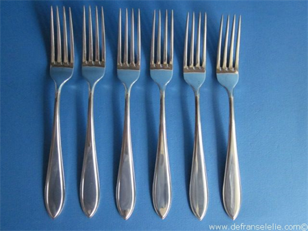 a set of six Dutch silver forks Zilverfabriek Voorschoten