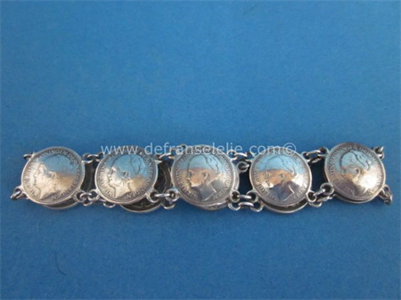 een Hollands zilveren dubbeltjes armband