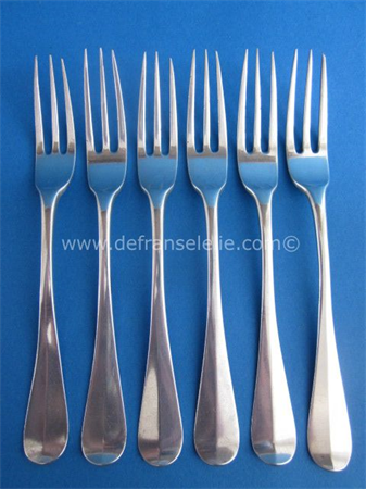 een set van zes Hollands zilveren vorken