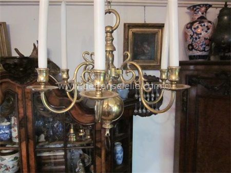 n antique Dutch brass chandelier 