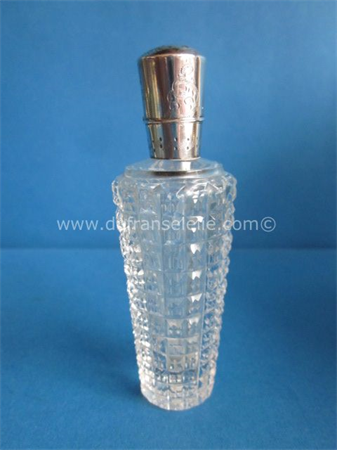 antique crystal perfume bottle with silver mounting