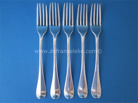 een set van vijf antieke Hollands zilveren vorken