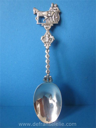 a vintage Dutch silver birth spoon